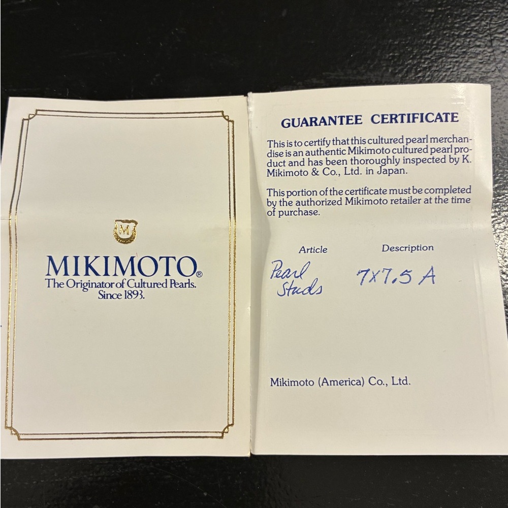 Mikimoto 18k Akoya Pearl Earrings, 7mm, A quality - Picture 8 of 10